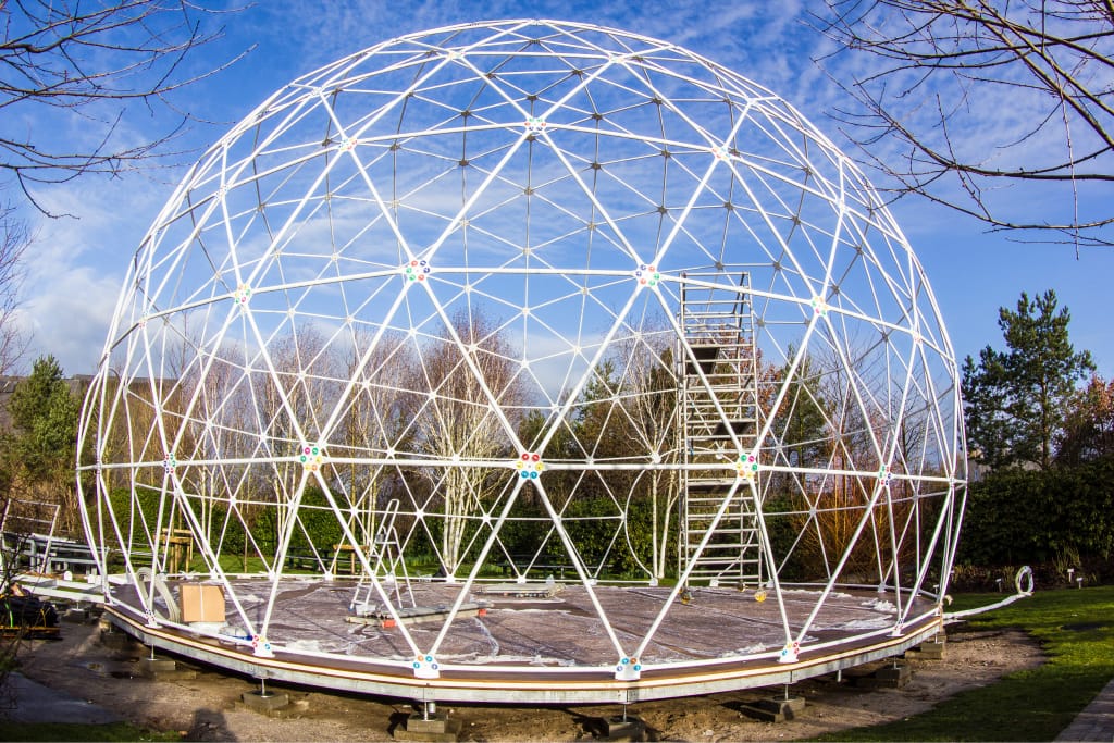 The eye-catching dome features a custom designed and... 