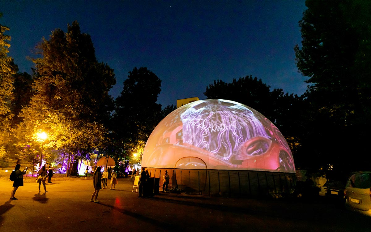 projection dome with external projection in moscow